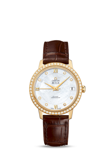 Omega De Ville Prestige Co-Axial 32.7 Yellow Gold / Diamond / MOP